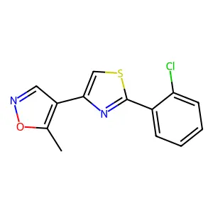 4-[2-(2-Chlorophenyl)-1,3-thiazol-4-yl]-5-methyl-1,2-oxazole structure