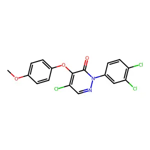 5-chloro-2-(3,4-dichlorophenyl)-4-(4-methoxyphenoxy)-3(2H)-pyridazinone structure