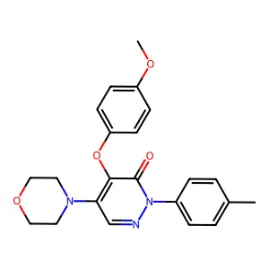 4-(4-methoxyphenoxy)-2-(4-methylphenyl)-5-morpholino-3(2H)-pyridazinone structure