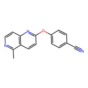 4-[(5-Methyl-1,6-naphthyridin-2-yl)oxy]benzonitrile structure