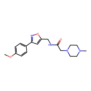 N-{[3-(4-methoxyphenyl)-5-isoxazolyl]methyl}-2-(4-methylpiperazino)acetamide structure
