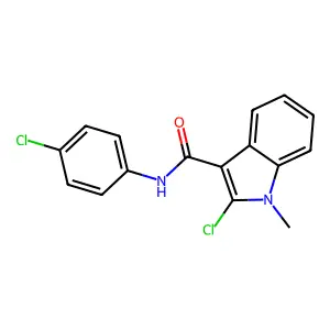 2-chloro-N-(4-chlorophenyl)-1-methyl-1H-indole-3-carboxamide structure