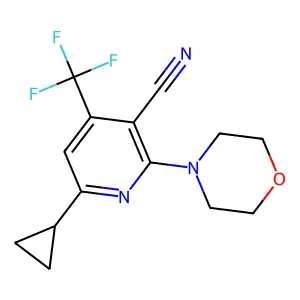 6-Cyclopropyl-2-morpholino-4-(trifluoromethyl)nicotinonitrile structure