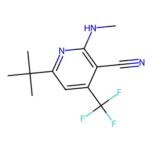 6-Tert-butyl-2-(methylamino)-4-(trifluoromethyl)pyridine-3-carbonitrile structure