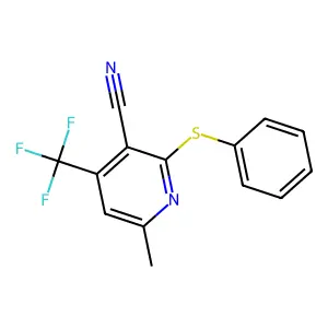 6-Methyl-2-(phenylsulfanyl)-4-(trifluoromethyl)nicotinonitrile structure