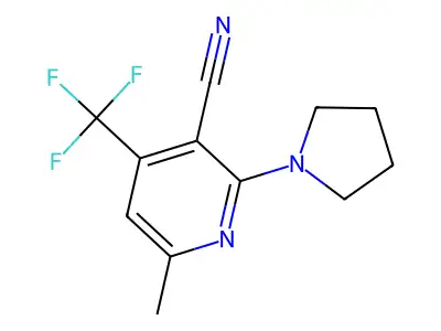 6-Methyl-2-(1-pyrrolidinyl)-4-(trifluoromethyl)nicotinonitrile structure