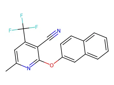 6-Methyl-2-(2-naphthyloxy)-4-(trifluoromethyl)nicotinonitrile structure