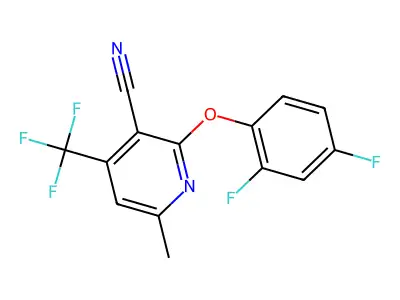 2-(2,4-Difluorophenoxy)-6-methyl-4-(trifluoromethyl)pyridine-3-carbonitrile structure