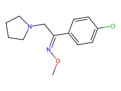 1-(4-chlorophenyl)-N-methoxy-2-pyrrolidin-1-ylethanimine structure