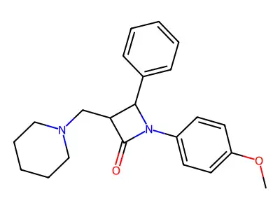 1-(4-Methoxyphenyl)-4-phenyl-3-(piperidinomethyl)-2-azetanone structure