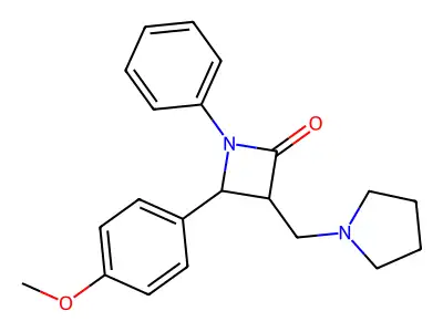 4-(4-Methoxyphenyl)-1-phenyl-3-(1-pyrrolidinylmethyl)-2-azetanone structure