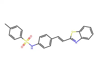 N-[4-[2-(1,3-benzothiazol-2-yl)ethenyl]phenyl]-4-methylbenzenesulfonamide structure