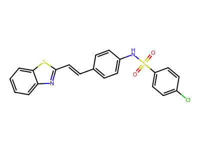 N-[4-[2-(1,3-benzothiazol-2-yl)ethenyl]phenyl]-4-chlorobenzenesulfonamide structure