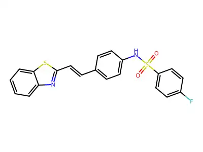 N-[4-[2-(1,3-benzothiazol-2-yl)ethenyl]phenyl]-4-fluorobenzenesulfonamide structure