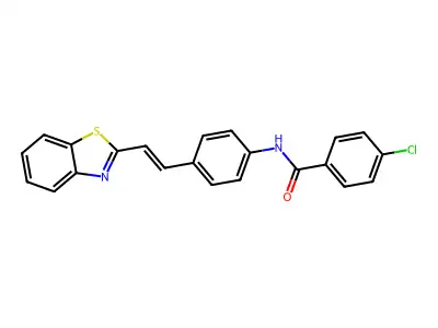 N-[4-[2-(1,3-benzothiazol-2-yl)ethenyl]phenyl]-4-chlorobenzamide structure