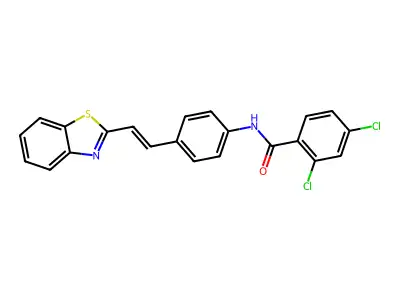 N-[4-[2-(1,3-benzothiazol-2-yl)ethenyl]phenyl]-2,4-dichlorobenzamide structure