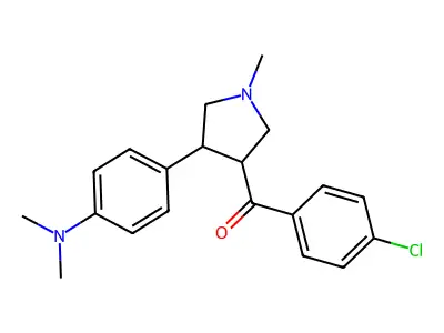 (4-chlorophenyl){4-[4-(dimethylamino)phenyl]-1-methyltetrahydro-1H-pyrrol-3-yl}methanone structure