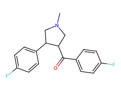(4-fluorophenyl)[4-(4-fluorophenyl)-1-methyltetrahydro-1H-pyrrol-3-yl]methanone structure
