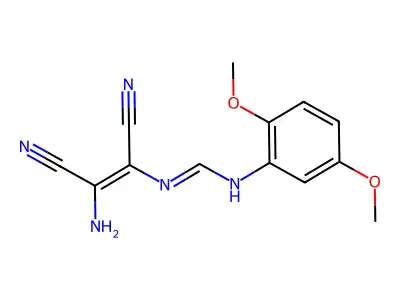 N'-(2-amino-1,2-dicyanoethenyl)-N-(2,5-dimethoxyphenyl)methanimidamide structure