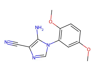 5-amino-1-(2,5-dimethoxyphenyl)-1H-imidazole-4-carbonitrile structure