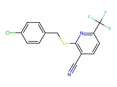 2-[(4-Chlorobenzyl)sulfanyl]-6-(trifluoromethyl)nicotinonitrile structure