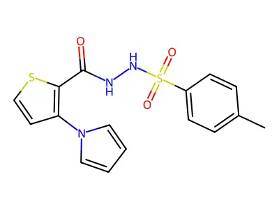 4-methyl-N'-{[3-(1H-pyrrol-1-yl)-2-thienyl]carbonyl}benzenesulfonohydrazide structure