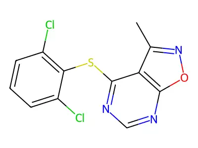 4-[(2,6-Dichlorophenyl)sulfanyl]-3-methylisoxazolo[5,4-d]pyrimidine structure