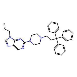 9-Allyl-2-(4-(3,3,3-triphenylpropyl)piperazin-1-yl)-9H-purine structure