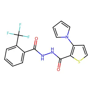 3-(1H-pyrrol-1-yl)-N'-[2-(trifluoromethyl)benzoyl]-2-thiophenecarbohydrazide structure