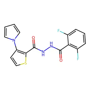 N'-(2,6-difluorobenzoyl)-3-(1H-pyrrol-1-yl)-2-thiophenecarbohydrazide structure
