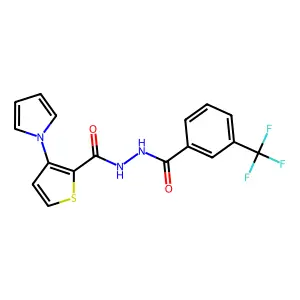 3-(1H-pyrrol-1-yl)-N'-[3-(trifluoromethyl)benzoyl]-2-thiophenecarbohydrazide structure