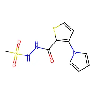 N'-{[3-(1H-pyrrol-1-yl)-2-thienyl]carbonyl}methanesulfonohydrazide structure