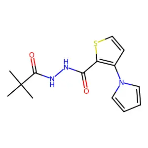 N'-(2,2-dimethylpropanoyl)-3-(1H-pyrrol-1-yl)-2-thiophenecarbohydrazide structure
