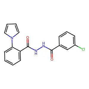 N'-(3-chlorobenzoyl)-2-(1H-pyrrol-1-yl)benzenecarbohydrazide structure