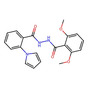 N'-(2,6-dimethoxybenzoyl)-2-(1H-pyrrol-1-yl)benzenecarbohydrazide structure