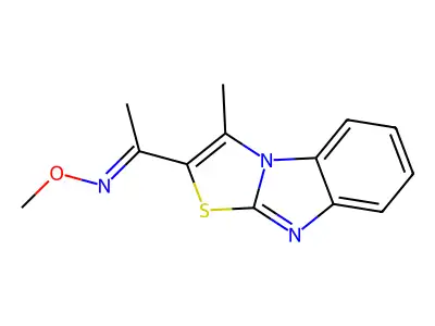 N-methoxy-1-(1-methyl-[1,3]thiazolo[3,2-a]benzimidazol-2-yl)ethanimine structure