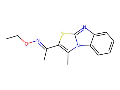 N-ethoxy-1-(1-methyl-[1,3]thiazolo[3,2-a]benzimidazol-2-yl)ethanimine structure