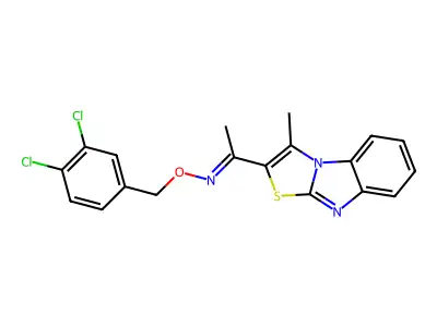 1-(3-methyl[1,3]thiazolo[3,2-a][1,3]benzimidazol-2-yl)-1-ethanone O-(3,4-dichlorobenzyl)oxime structure