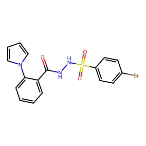 4-bromo-N'-[2-(1H-pyrrol-1-yl)benzoyl]benzenesulfonohydrazide structure