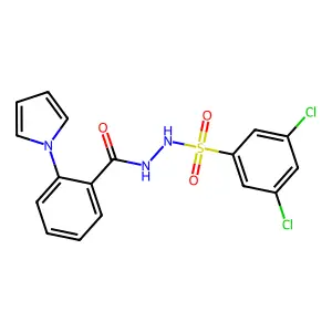 3,5-dichloro-N'-[2-(1H-pyrrol-1-yl)benzoyl]benzenesulfonohydrazide structure
