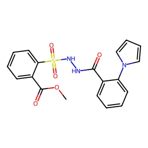 methyl 2-({2-[2-(1H-pyrrol-1-yl)benzoyl]hydrazino}sulfonyl)benzenecarboxylate structure