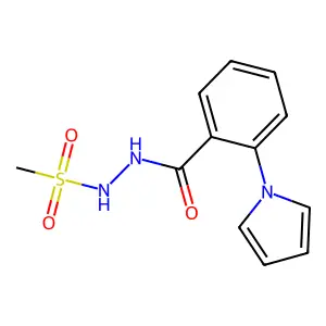 N'-[2-(1H-pyrrol-1-yl)benzoyl]methanesulfonohydrazide structure