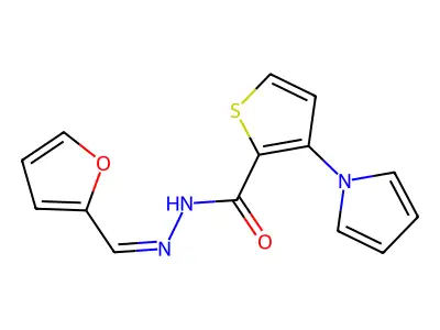 N-(furan-2-ylmethylideneamino)-3-pyrrol-1-ylthiophene-2-carboxamide structure
