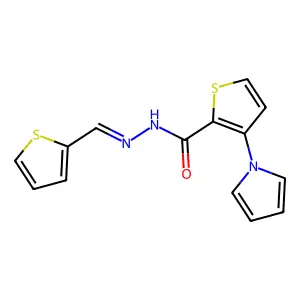 3-pyrrol-1-yl-N-(thiophen-2-ylmethylideneamino)thiophene-2-carboxamide structure