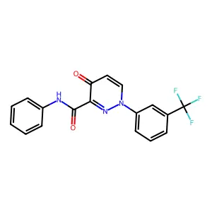 4-oxo-N-phenyl-1-[3-(trifluoromethyl)phenyl]-1,4-dihydro-3-pyridazinecarboxamide structure