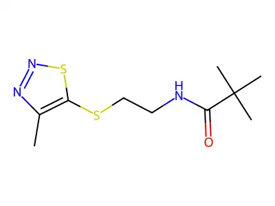 2,2-dimethyl-N-{2-[(4-methyl-1,2,3-thiadiazol-5-yl)sulfanyl]ethyl}propanamide structure