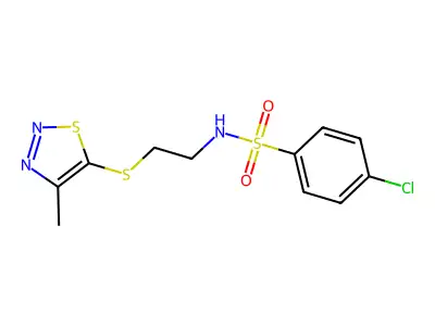 4-chloro-N-{2-[(4-methyl-1,2,3-thiadiazol-5-yl)sulfanyl]ethyl}benzenesulfonamide structure