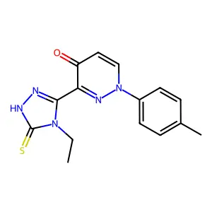 3-(4-ethyl-5-sulfanyl-4H-1,2,4-triazol-3-yl)-1-(4-methylphenyl)-4(1H)-pyridazinone structure
