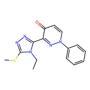 3-[4-ethyl-5-(methylsulfanyl)-4H-1,2,4-triazol-3-yl]-1-phenyl-4(1H)-pyridazinone structure