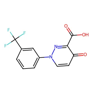 1,4-Dihydro-4-oxo-1-(3-(trifluoromethyl)phenyl)-3-pyridazinecarboxylic acid structure